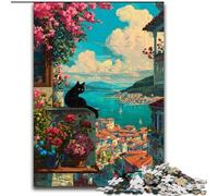Puzzles pour Adultes 1000 pièces City Street Cat Puzzle 1000 pièces pour la Famille et Les Amis, défi cérébral (Taille 26x38cm)