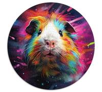 Puzzles pour Adultes 1000 pièces Cochon d'Inde Puzzle Rond Cadeaux Jeu interactif Familial, Cadeau Casse-tête, Jouet éducatif 67,5 x 67,5 cm