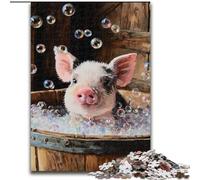 Puzzles pour Adultes 1000 pièces, Cochon Mignon, Difficile, avec des pièces entièrement emboîtables de Formes aléatoires (Taille 50x75cm)