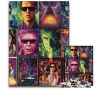 Puzzles pour Adultes 1000 pièces Collage d'affiches de Films Puzzles en Carton pour Les Anniversaires, Les Vacances, Noël 26x38cm