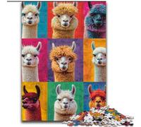 Puzzles pour Adultes 1000 pièces Collage d'alpaga Difficile, Jeux éducatifs, décoration d'intérieur, idéal pour la décoration de Bureau (Taille 26x38cm)
