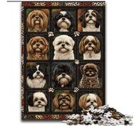 Puzzles pour Adultes 1000 pièces, Collage de Chiens Shih Tzu, Anti-Stress, défi Difficile, Cadeaux du Père Noël Secret, à partir de 14 Ans (Taille 50x75cm)