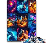 Puzzles pour Adultes 1000 pièces Collage de Dinosaures Difficile Soulagement du Stress Défi Difficile Décoration d'intérieur Unique et Cadeaux 50x75cm