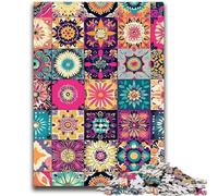 Puzzles pour Adultes 1000 pièces, Collage de Fleurs Mandalas, Jeu Stimulant pour Femmes, Cadeaux pour Hommes (75x50cm)