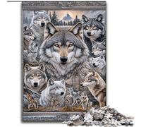 Puzzles pour Adultes 1000 pièces Collage de Loups, Jouets éducatifs et Anti-Stress pour l'interaction Parent-Enfant (Taille 26x38cm)