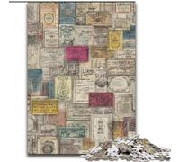 Puzzles pour Adultes 1000 pièces, Collage de Timbres de Paris, Jeu de Jouets, Chaque pièce est Unique - Jeu Familial Stimulant pour Les 14 Ans (Taille 26x38cm)