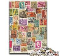 Puzzles pour Adultes 1000 pièces Collage de Timbres-Poste Vintage pour et à partir de 14 Ans Jouets de Jeu Car C'est Un pour Toute la Famille 26x38cm