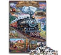 Puzzles pour Adultes 1000 pièces, Collage de Trains Difficiles, Jeux éducatifs, Anti-Stress, Interaction Parent-Enfant, pour Les 14 Ans et Plus, 50x75cm