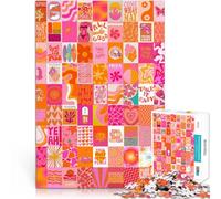 Puzzles pour Adultes 1000 pièces Collage Rose et Orange Fait de Bois，Convient aux Personnes âgées de 14 Ans et Plus Jouet éducatif pour Apprendre Cadeaux de Jeux stimulants。Taille：50x75cm