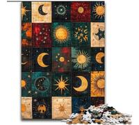 Puzzles pour Adultes 1000 pièces Collage Soleil et Lune Difficile à réaliser mais Amusant et Humoristique Anniversaire et Cadeaux Uniques (Taille 26x38cm)