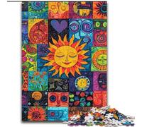 Puzzles pour Adultes 1000 pièces Collage Soleil Souriant, Jouets éducatifs et Anti-Stress pour l'interaction Parent-Enfant (Taille 50x75cm)