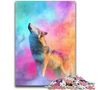 Puzzles pour Adultes 1000 pièces Color Wolf Family Game Stress Relief Difficult Challenge Artists Collection, Beaux-Arts 50x75cm