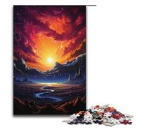 Puzzles pour Adultes 1000 pièces coloré psychédélique Coucher de Soleil planète Cadeau d'anniversaire pour Adolescents de 14 Ans et Plus 1000 pièces (38 x 26 cm)