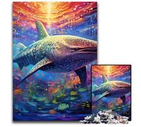 Puzzles pour Adultes : 1000 pièces colorées représentant des Requins-Baleines, pour la décoration intérieure, idéal comme Cadeau de Noël et de Nouvel an pour Les Adolescents 50 x 75 cm