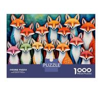 Puzzles pour Adultes 1000 Pièces Colorful Fox Illustration Puzzle pour Adultes Jeux Relaxants Course De Vitesse Manuelle Activités Amusantes À La Maison 70x50cm/1000pcs