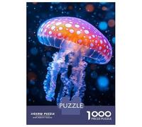 Puzzles pour Adultes 1000 Pièces Colorful Jellyfish in Dark Water Puzzle pour Adultes Jeux Relaxants Assemblage De Motifs Cadeaux pour Les Amis Et La Famille 38x26cm/1000pcs