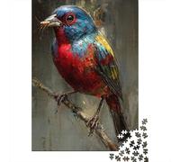 Puzzles pour Adultes 1000 Pièces Colorful Painted Bunting Art Print Puzzles pour Adultes Jeu De Réflexion Et De Logique Activités Amusantes À La Maison, 52x38cm/1000pcs