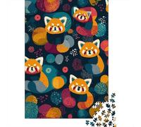 Puzzles pour Adultes 1000 Pièces Colorful Red Panda Pattern Puzzle pour Adultes - Jouets À Monter Soi-même - Décoration Parfaite - Cadeaux Uniques pour Anniversaires Et Noël 70x50cm/1000pcs