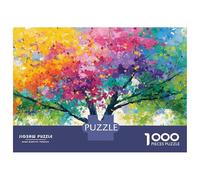 Puzzles pour Adultes 1000 Pièces Colorful Tree Painting Artwork Puzzles pour Adultes Jeu Manuel Défi Difficile Aidez Votre Cerveau À Faire Travailler 70x50cm/1000pcs