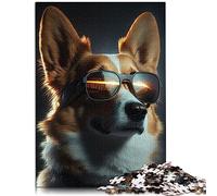 Puzzles pour Adultes 1000 pièces Cool Corgi Dog Premium 100% Planche recyclée Puzzles Amusants pour Adultes 1000 pièces 26x38 cm