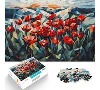Puzzles pour Adultes 1000 pièces Coquelicot dans Un Champ Art cubiste Jouets de Jeu Liste de souhaits avec Le Père Noël 75x50cm