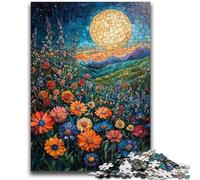 Puzzles pour Adultes 1000 pièces Coquelicots en vitrail, Jeu éducatif pour Anniversaires et Noël, à partir de 14 Ans (26x38cm)
