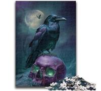 Puzzles pour Adultes 1000 pièces Corbeaux et squelettes Jouets Jeux éducatifs Soulagement du Stress Décoration d'intérieur Unique et Cadeaux 26x38cm