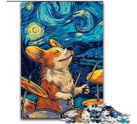 Puzzles pour Adultes 1000 pièces Corgi Band, Ciel Nocturne, Analyse et logique, avec pièces de Formes aléatoires entièrement emboîtables, à partir de 14 Ans (Taille 26x38cm)