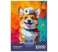 Puzzles pour Adultes 1000 Pièces Corgi with Toilet Paper -1 Puzzles pour Adultes Jeu De Réflexion Et De Logique Activités Amusantes À La Maison, 38x26cm/1000pcs