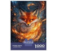Puzzles pour Adultes 1000 Pièces Cosmic Fox Glow Puzzles pour Adultes Jeu De Réflexion Et De Logique Activités Amusantes À La Maison, 52x38cm/1000pcs