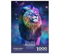 Puzzles pour Adultes 1000 Pièces Cosmic Lion Wall Art Print Puzzles pour Adolescents Découpe De Précision Difficulté Et Défi Cadeaux d'anniversaire Et Cadeaux Uniques 38x26cm/1000pcs