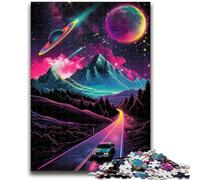 Puzzles pour Adultes 1000 pièces Cosmic Mountains Road Jeu Stimulant Jouets à Offrir en Cadeau pour Toute la Famille à partir de 14 Ans 50x75cm