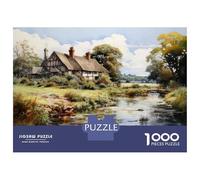 Puzzles pour Adultes 1000 Pièces Cottage by The River Puzzles pour Adultes Activités Familiales Difficiles Et Stimulants, Idéal comme Cadeau 52x38cm/1000pcs
