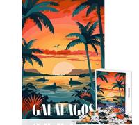 Puzzles pour Adultes 1000 pièces Coucher de Soleil aux Galapagos Jeu éducatif pour Les Anniversaires Entraînez Votre Cerveau et Votre dextérité Dimensions 38x52cm