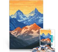 Puzzles pour Adultes 1000 pièces Coucher de Soleil sur la chaîne de Montagnes Jouets éducatifs Une œuvre d'art 75x50cm