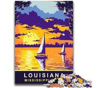 Puzzles pour Adultes 1000 pièces Coucher de Soleil sur la Louisiane pour Les 14 Ans et Plus Cadeaux intéressants pour la réduction du Stress pour Les Amis et la Famille (Taille 38x52cm)