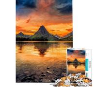 Puzzles pour Adultes 1000 pièces Coucher de Soleil sur Un lac et Une Montagne Activités Amusantes à Faire en Famille à la Maison Jeu Manuel pour Les 14 Ans et Plus (50x75cm)