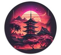 Puzzles pour Adultes, 1000 pièces, couchers de Soleil d'été sur la pagode, Casse-tête Stimulant pour Adolescents, soirée de Jeux en Famille Amusante, 67,5 x 67,5 cm