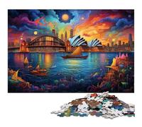 Puzzles pour Adultes 1000 pièces Couleur Opéra de Sydney et Port Puzzle découpé avec précision Idéal comme Cadeau pour Toute la Famille 1000 pièces (38 x 26 cm)
