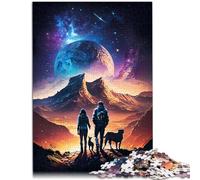Puzzles pour Adultes 1000 pièces Couple avec Chiens Jeu d'aventure Jouets pour la Famille Cadeau 26x38cm Anniversaire et Cadeaux Uniques