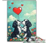 Puzzles pour Adultes 1000 pièces Couple de Chiens Puzzle Un Casse-tête Stimulant pour Les Adolescents, Parfait pour la décoration intérieure ou comme Cadeau Taille 50x75cm