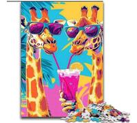Puzzles pour Adultes 1000 pièces Couple de girafes, Aide Le Cerveau à exercer des Jouets addictifs pour cultiver la Patience Décoration Parfaite (Taille 50x75cm)