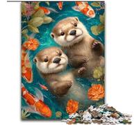 Puzzles pour Adultes 1000 pièces Couple de loutres, pour Les 14 Ans et Plus pour Un Jeu éducatif, Un défi, Un Jouet, Un Cadeau pour Les Anniversaires (Taille 26x38cm)