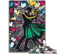 Puzzles pour Adultes 1000 pièces Couple Graffiti Aide Le Cerveau à exercer Jouets addictifs pour cultiver la Patience Une œuvre d'art 50x75cm