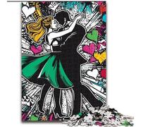 Puzzles pour Adultes 1000 pièces Couple Graffiti, Éléphant Jouet Jeu Intellectuel Cadeau d'anniversaire, Cadeaux, Décoration Murale pour 14 Ans et Plus (Taille 50x75cm)