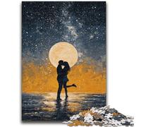 Puzzles pour Adultes 1000 pièces Couple sous la Lune Jeu Stimulant et Jeu Familial Décoration Murale Cadeaux d'anniversaire et de Noël Uniques 50x75cm