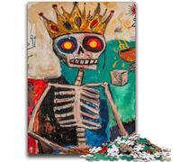 Puzzles pour Adultes 1000 pièces, Couronne de crânes Style Basquiat Difficile à réaliser, mais Amusant et Humoristique Cadeau d'anniversaire, Cadeaux, décoration Murale 26x38cm