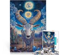 Puzzles pour Adultes 1000 pièces Crâne de chèvre Entraînez Votre Cerveau et Vos Mains est idéal comme Cadeau pour Toute la Famille 52x38cm