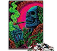 Puzzles pour Adultes 1000 pièces Crâne de fumée 1000 pièces, activités familiales Amusantes à la Maison, Cadeaux d'anniversaire, Cadeaux de Voyage (26x38cm)