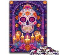 Puzzles pour Adultes 1000 pièces Crâne de Sucre Femme pour 14 Ans et Plus Jeux Amusants Activités Amusantes à la Maison, Cadeaux d'anniversaire, Cadeaux de Voyage 26x38cm